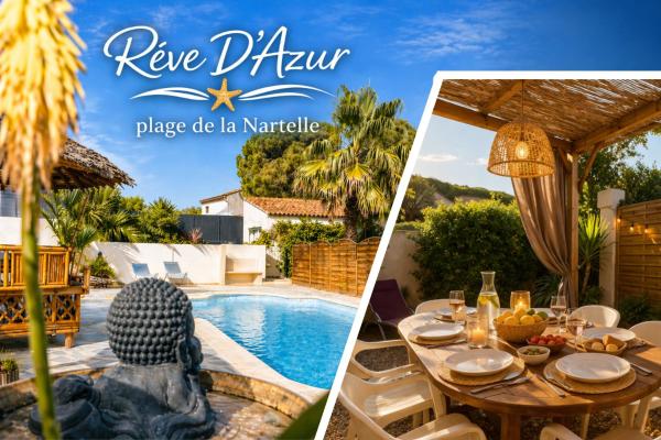 Maison Julia bord de mer - 2 Chambres - Plage de la Nartelle - Sainte Maxime - Piscine partagée - Parking - BBQ - Draps inclus, Đặt Nhà nghỉ dưỡng La Nartelle Mimosa Road